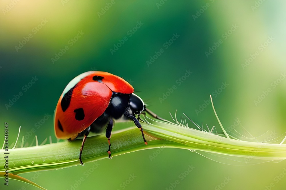 Fototapeta premium ladybird on a leaf