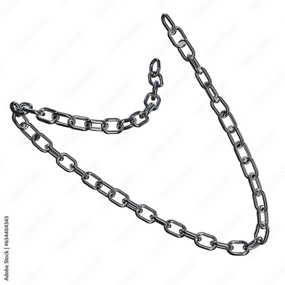 Realistic 3D Vector of a Sturdy Metal Chain with Stainless Rings, Rendered in Chrome or Steel, Isolated on a Png Transparent Background Realistic 3D Vector of a Sturdy Metal Chain with Stainless Rings, Rendered in Chrome or Steel, Isolated on a Png Transparent Background