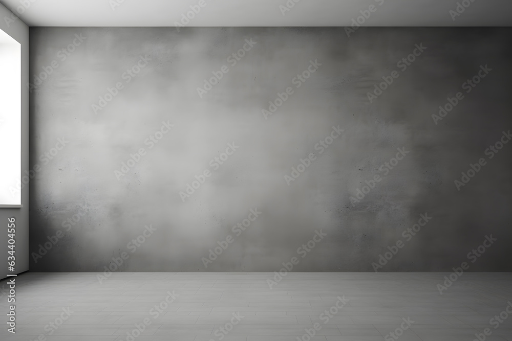 Empty room with gray blank wall interior background ai generated Empty room with gray blank wall interior background ai generated