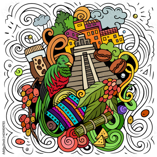 Guatemala cartoon doodle funny illustration