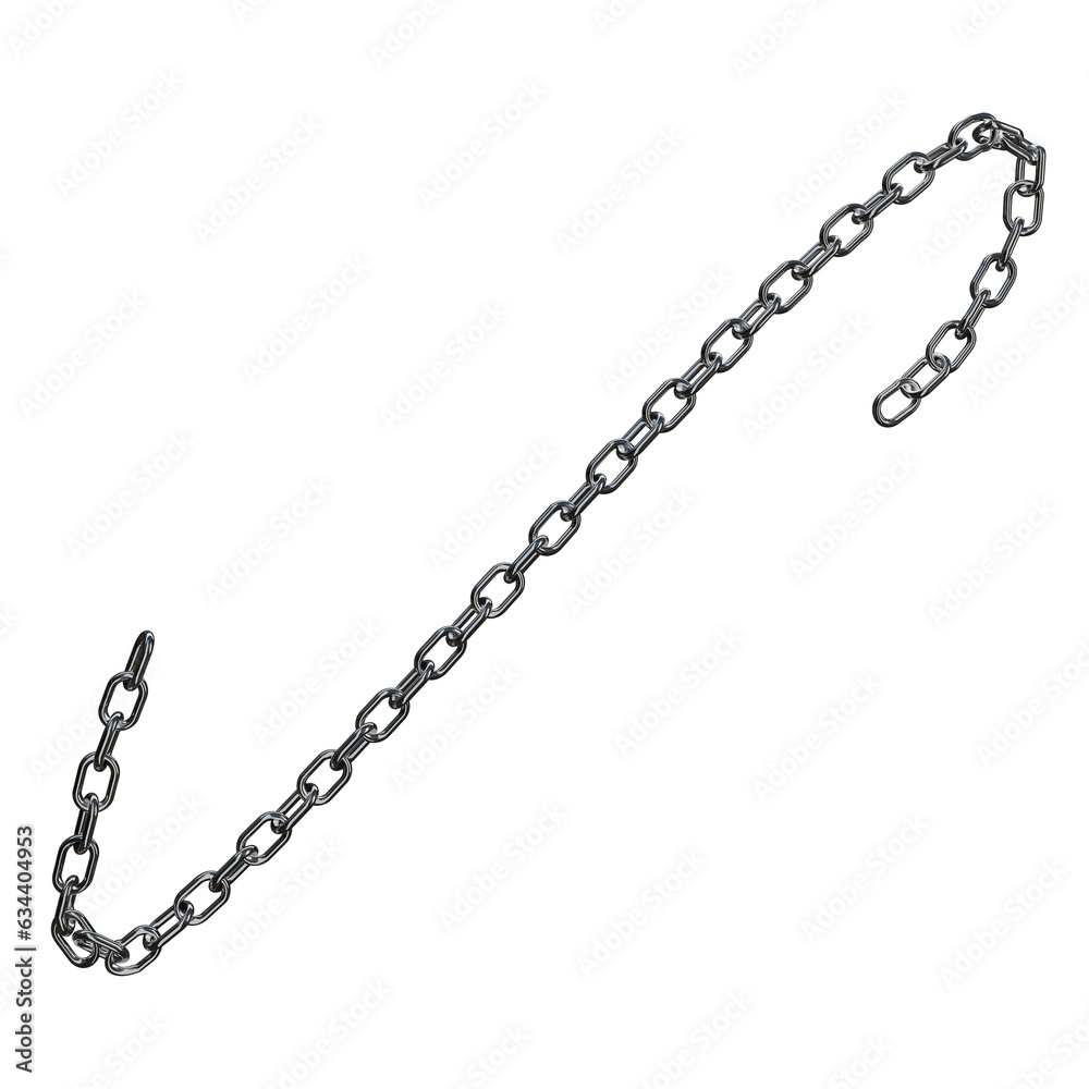 Realistic 3D Vector of a Sturdy Metal Chain with Stainless Rings, Rendered in Chrome or Steel, Isolated on a Png Transparent Background Realistic 3D Vector of a Sturdy Metal Chain with Stainless Rings, Rendered in Chrome or Steel, Isolated on a Png Transparent Background