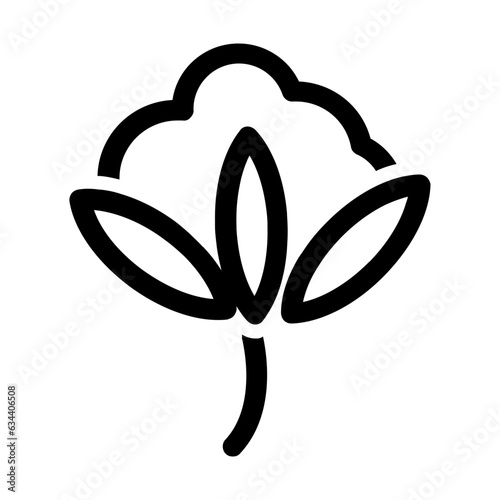 Unique and Simple Cotton Icon with Line Style. SVG Vector
