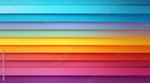 Colorful striped background. Abstract multicolor rainbow pattern of horizontal stripes with shadows