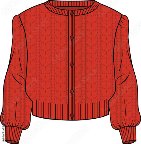 KIDS WEAR CARDIGAN SWEATER OUTERWEAR VECTOR ILLUSTRATION