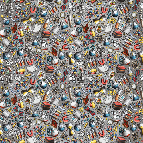 Cartoon cute Science seamless pattern