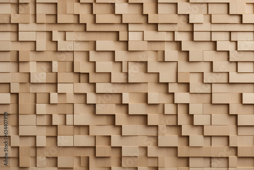 Superb Wall Treatment Showcasing Wooden Tiles and Square