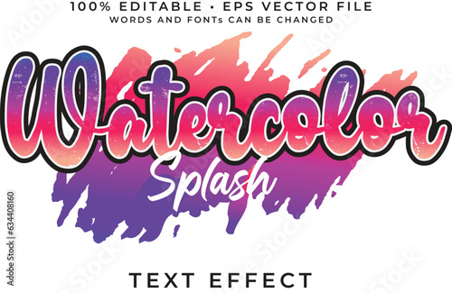 watercolor splash text effect editable