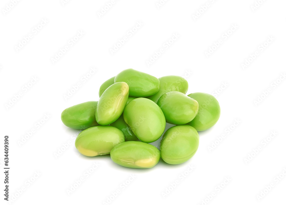 Green soy beans isolated on white background Green soy beans isolated on white background