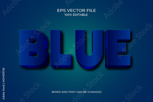 Realistic blue 3D text style effect