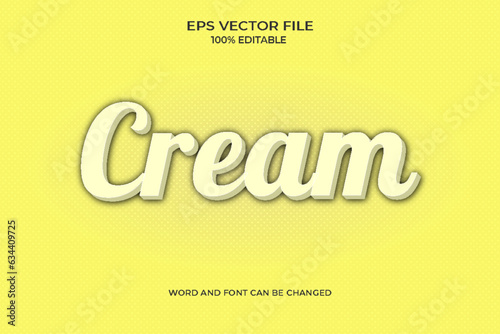 Realistic cream editable text effect