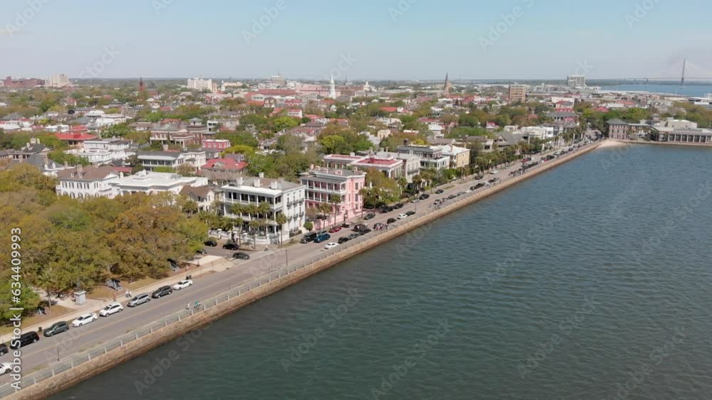 Aerial view of Charleston cityscape on a beautiful day, South Carolina Aerial view of Charleston cityscape on a beautiful day, South Carolina