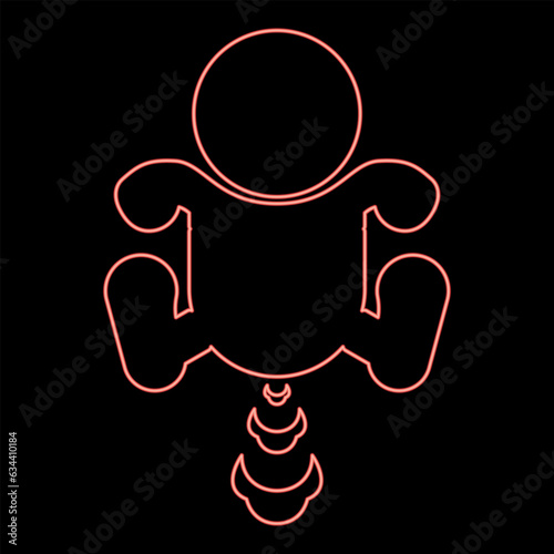 Neon child farts puffing red color vector illustration image flat style