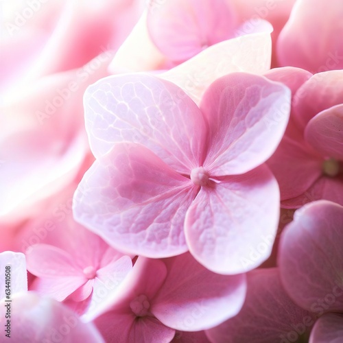 Close up of pink hydrangea