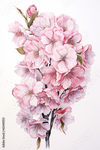 flower bouquet watercolor art painting design on white background. flowers bouquet wedding inviatioa card design. photo