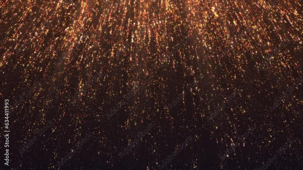 Abstract gold digital background animation. Golden glowing particles ...