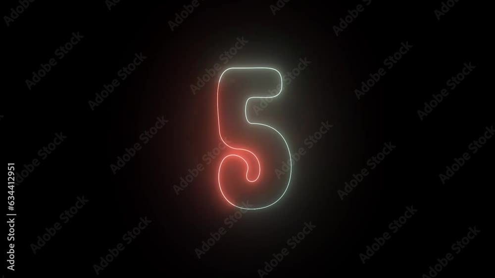 countdown 10 to 0 . Neon count on black background. countdown 10 to 0 . Neon count on black background.