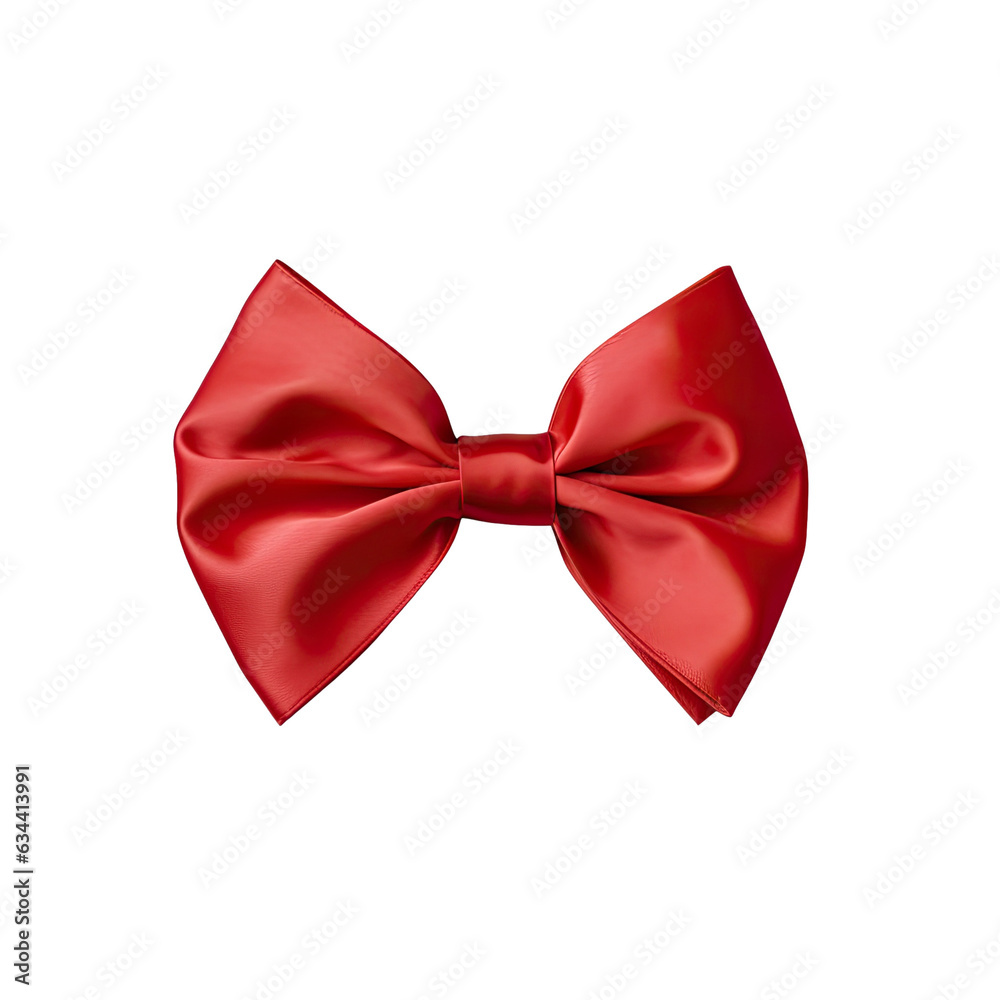 Schoolgirl wearing red bow tie on transparent background