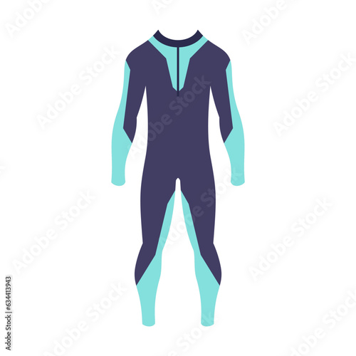 Scuba rubber tight suit vector illustration. Gear for diving isolated on white background. Sports concept