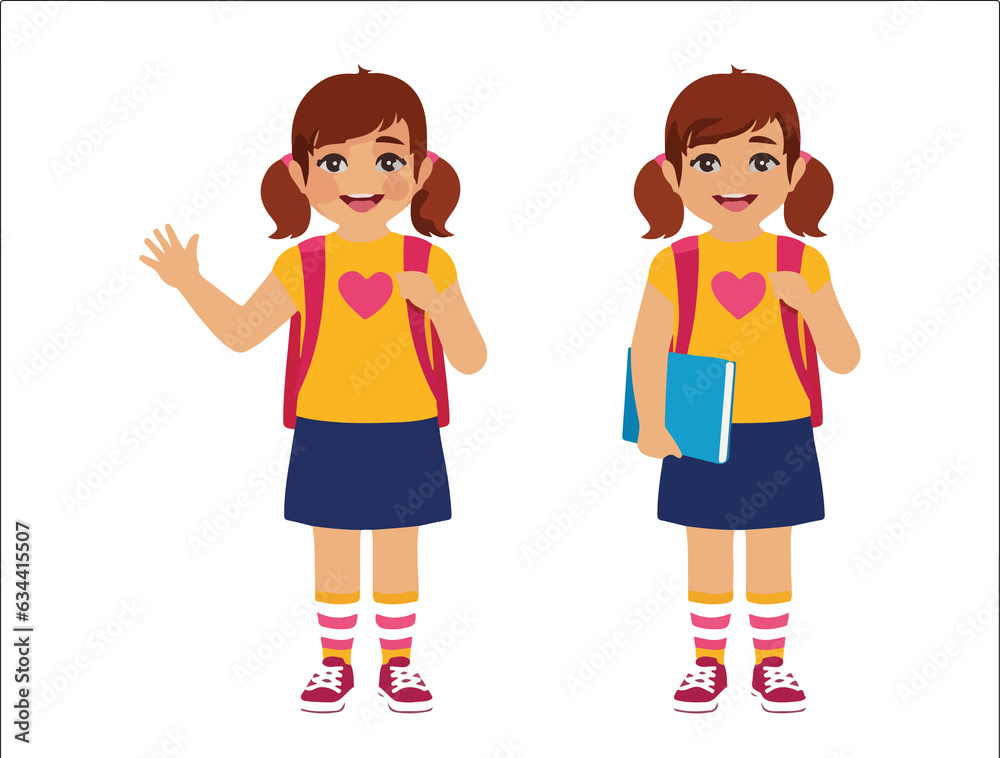 girls happy back to school vector free girls happy back to school vector free