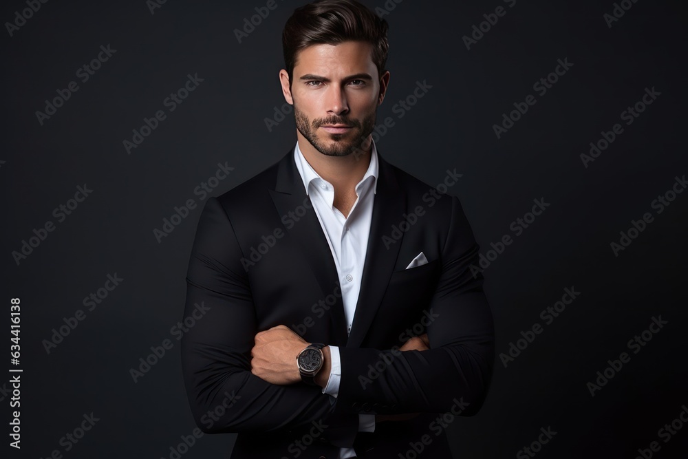 elegant man with crossing arms elegant man with crossing arms