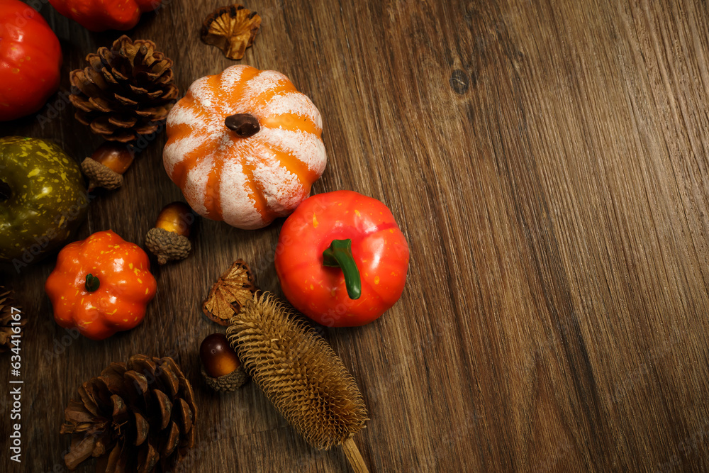 Halloween decorations background. Halloween Scary pumpkin head on wooden table Halloween holiday concept Halloween decorations background. Halloween Scary pumpkin head on wooden table Halloween holiday concept