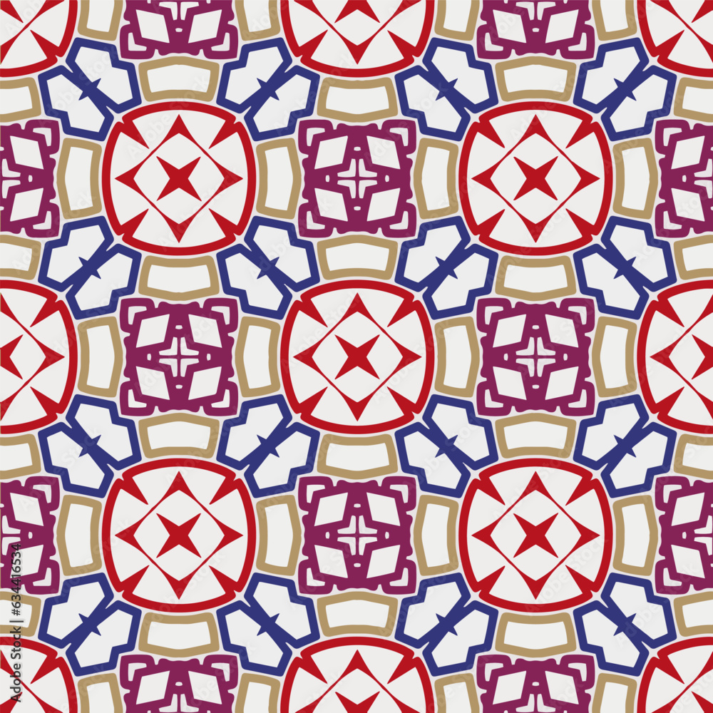Geometric ornament in ethnic style.Seamless pattern with abstract shapes.Repeat design for fashion, textile design, on wall paper, wrapping paper, fabrics and home decor. Geometric ornament in ethnic style.Seamless pattern with abstract shapes.Repeat design for fashion, textile design, on wall paper, wrapping paper, fabrics and home decor.