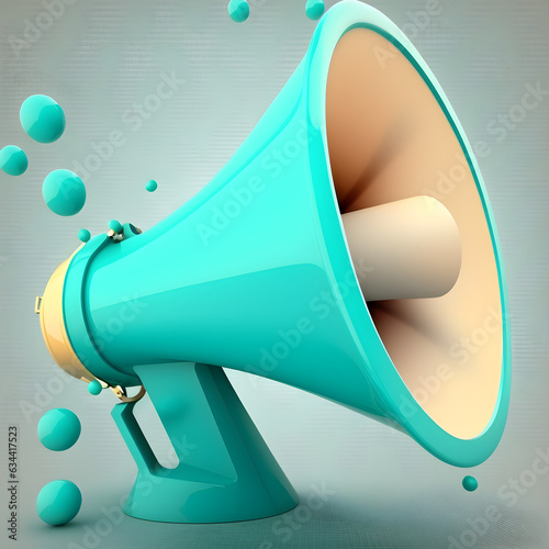 Electronic megaphone on color background  photo