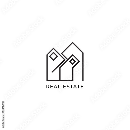 ILLUSTRATION HOME.MODERN HOUSE. RESENTIAL BUILDING SIMPLE MINIMALIST LOGO ICON DESIGN VECTOR. GOOD FOR REAL ESTATE  PROPERTY INSDUSTRY