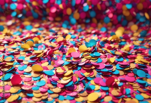 Colorful birthday and carnival party confetti background © MochSjamsul
