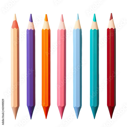 Colored pencils on transparent background