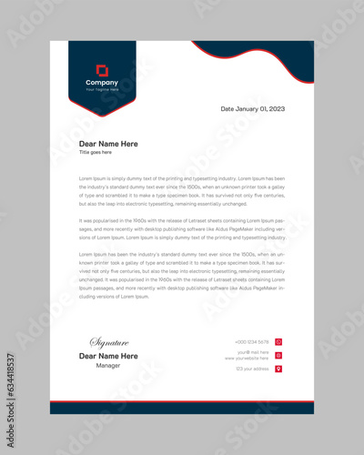 Modern professional corporate company business letterhead  design template