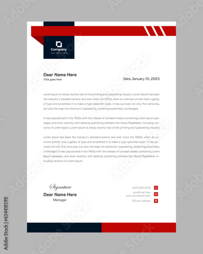 Modern professional corporate company business letterhead  design template