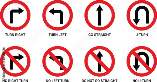 Road sign arrows vector set