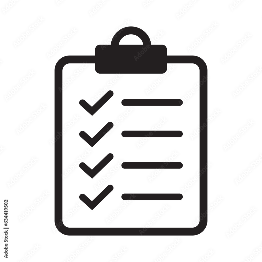 Clipboard with checklist icon, symbol for web site and app design. Vector illstration. Clipboard with checklist icon, symbol for web site and app design. Vector illstration.