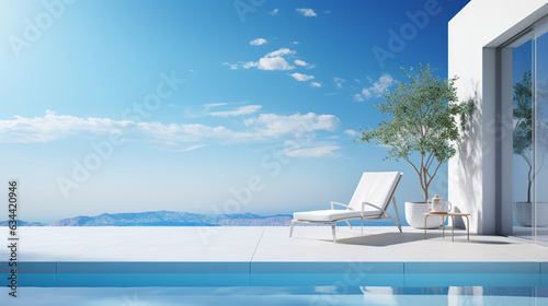 A serene and calm poolcore scene, featuring a minimalistic design. This image encapsulates the tranquility of poolside moments, evoking a sense of peace and relaxation. © arhendrix