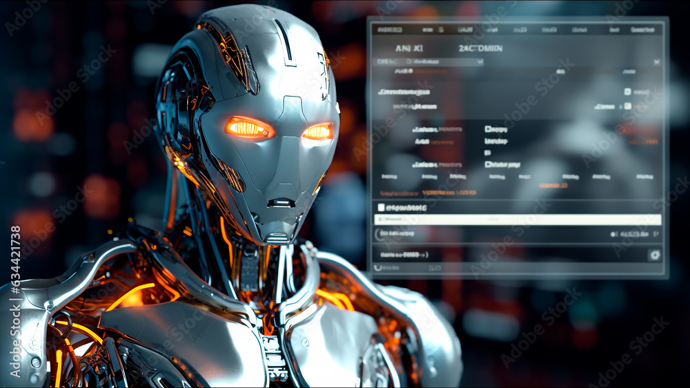 A robotic creation, artificial intelligence, advanced technology. Generative AI