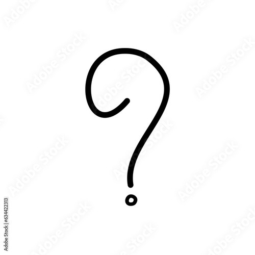 Hand drawn question mark doodle icon
