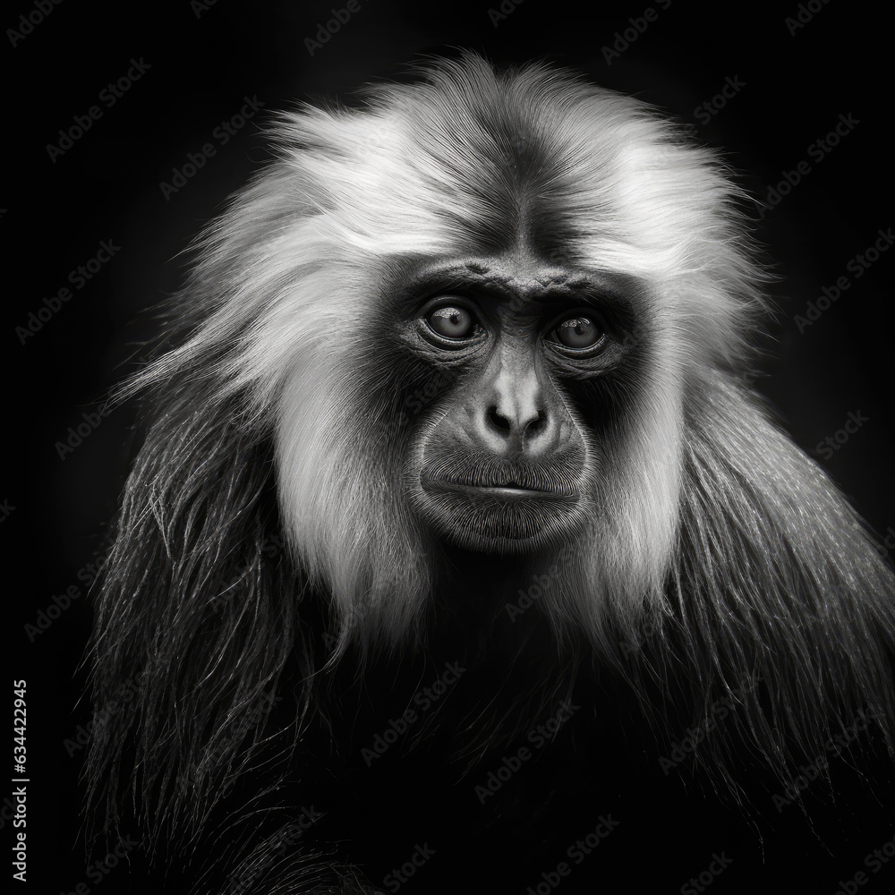 Obraz premium Gibbon black and white