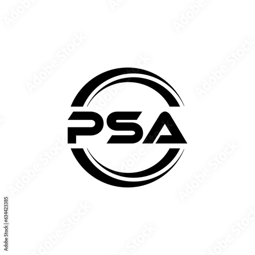 PSA letter logo design with white background in illustrator, vector logo modern alphabet font overlap style. calligraphy designs for logo, Poster, Invitation, etc.