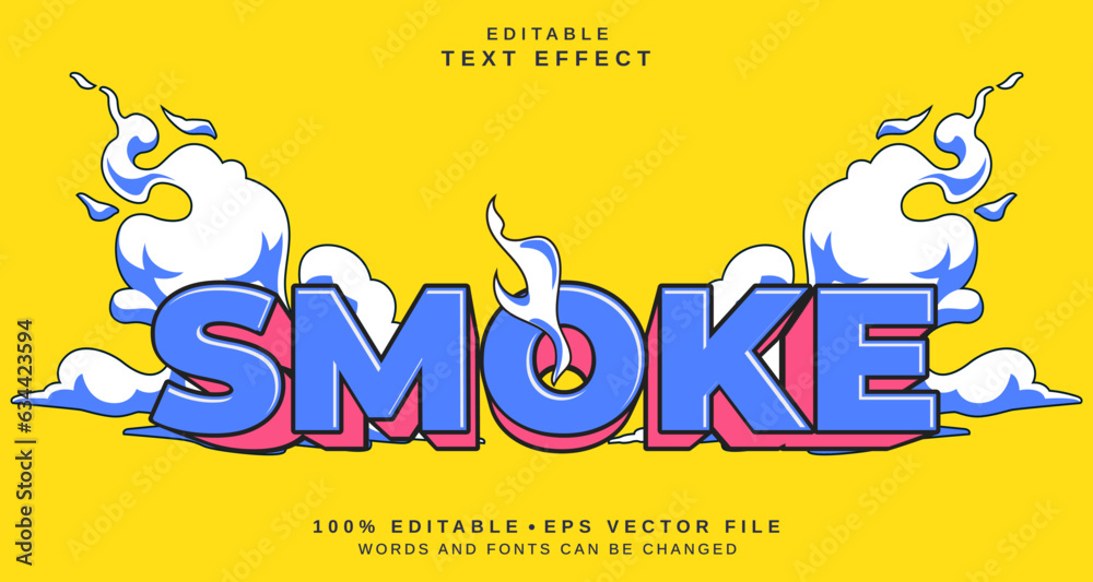 Editable text style effect - Smoke text style theme.