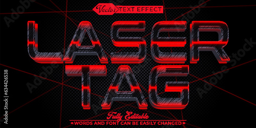 Red and Black Lasertag Game Vector Editable Text Effect Template