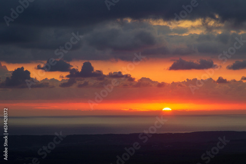 Beautiful vie of sunrise from "Cim del Toro" in Menorca (Spain)