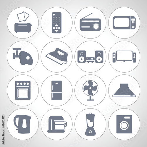 Household appliances icon set. appliance icon set