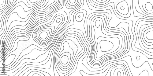Vintage contour mapping of maps.Ocean topographic line map with curvy wave isolines vector