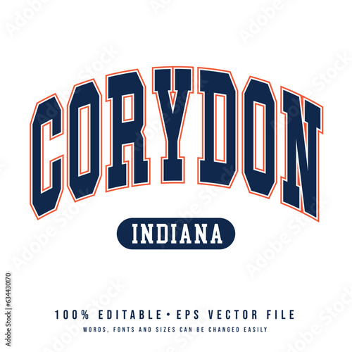 Corydon text effect vector. Editable college t-shirt design printable text effect vector
 photo