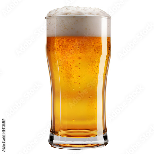 pint of beer on isolated transparent background