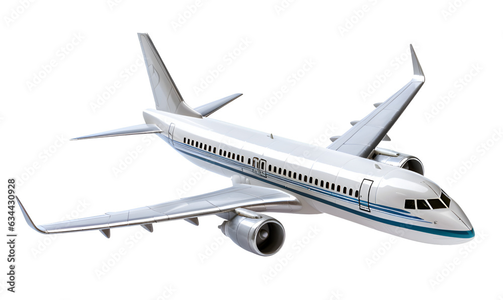 airplane object on the air isolated transparent background