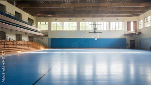 Empty school gymnasium
