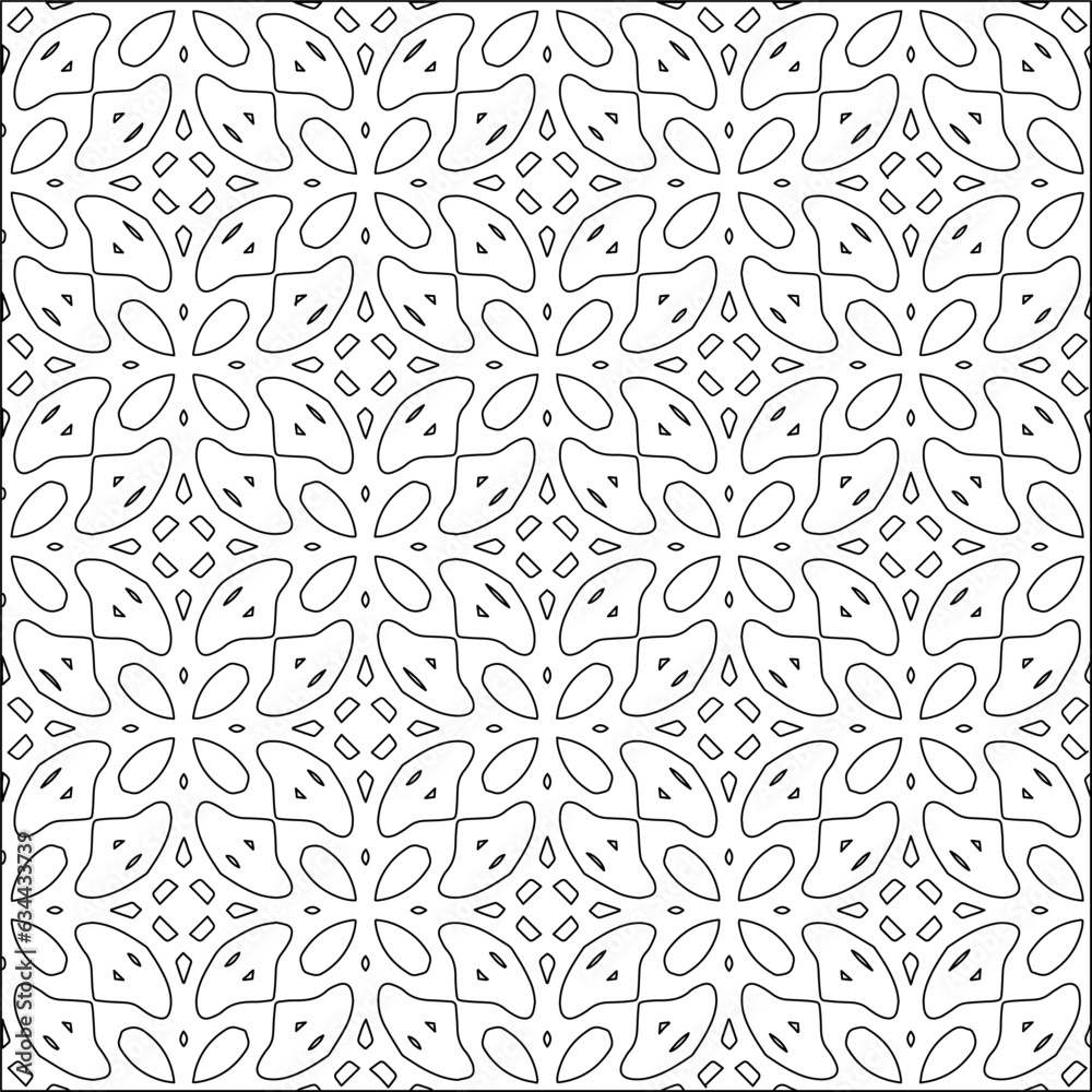 Abstract background with figures from lines. black and white pattern for web page, textures, card, poster, fabric, textile. Monochrome graphic repeating design. Abstract background with figures from lines. black and white pattern for web page, textures, card, poster, fabric, textile. Monochrome graphic repeating design.