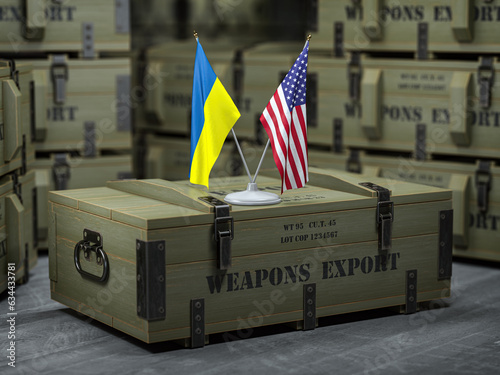Military supply ad delivery USA american weapon for Ukraine Fototapet